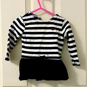 Girls Carter’s Black & White Striped Dress SZ 18M